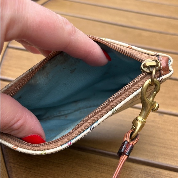 Coach Plaid Wristlet with Blue Stripe. Used. - Picture 11 of 11